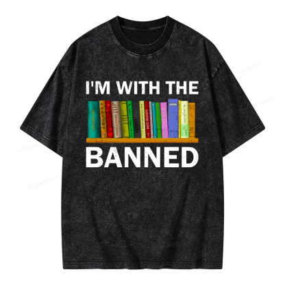 Pagewings I'm With The Banned Unisex Washed T-shirt