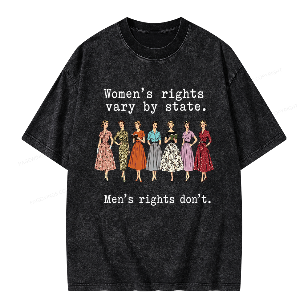 Pagewings Women's Rights Vary By State Unisex Washed T-shirt