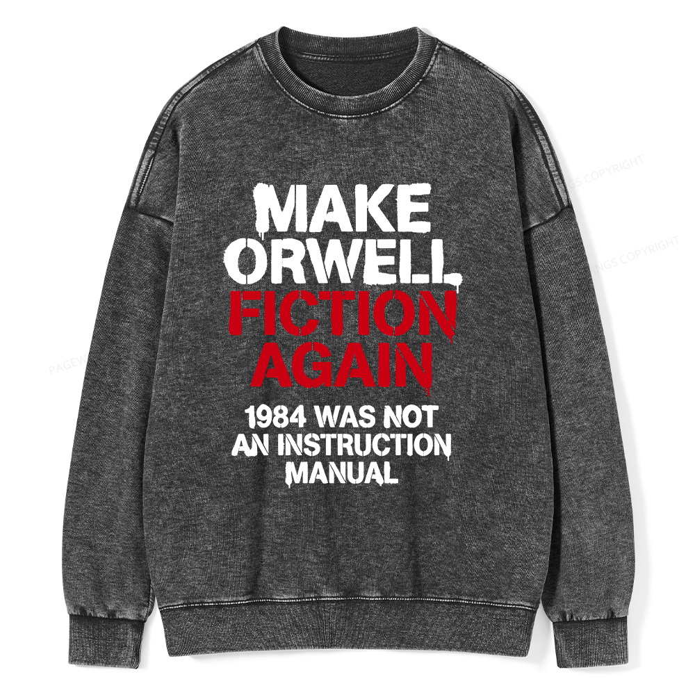 Pagewings Dystopian Book Lover Unisex Washed Sweatshirt
