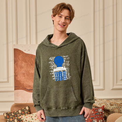 Pagewings Books Library Stamp Unisex Washed Hoodie