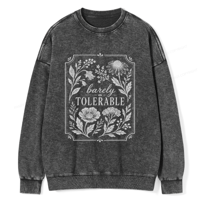 Pagewings Barely Tolerable Unisex Washed Sweatshirt