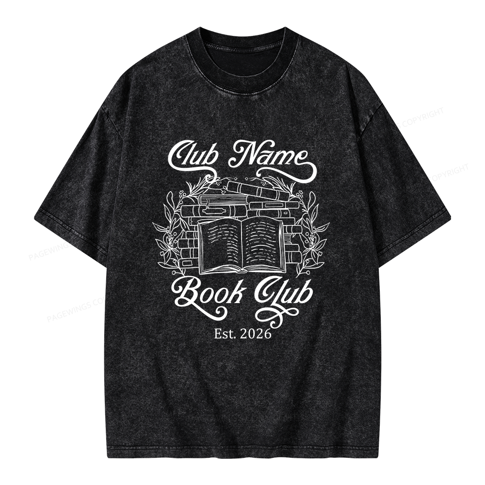 Pagewings Personalized Book Club Unisex Washed T-shirt