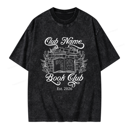 Pagewings Personalized Book Club Unisex Washed T-shirt