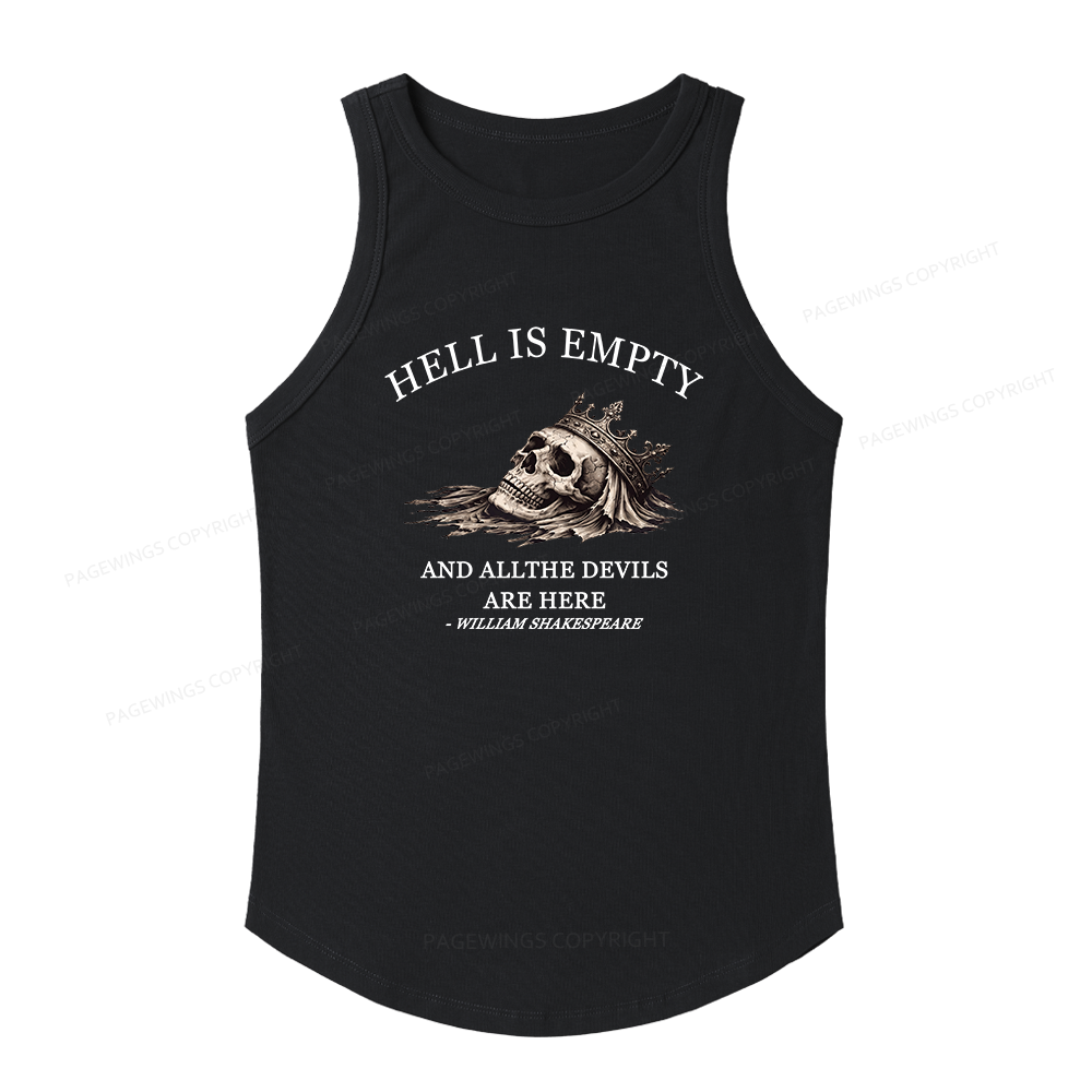 Pagewings Slim Fit Hell Is Empty And All The Devils Are Here Women's Fitted Tank Top 