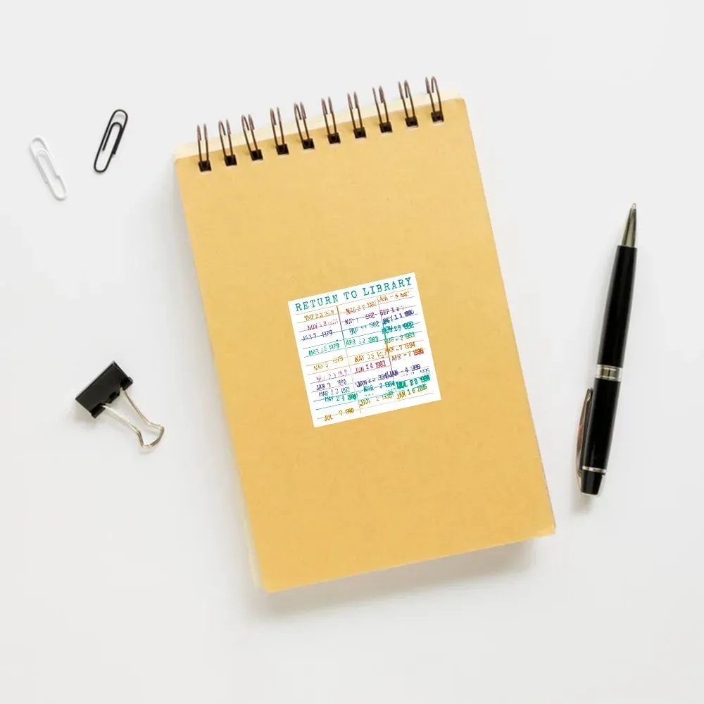 Pagewing Vintage Library Rainbow Sticker
