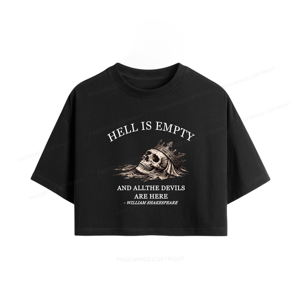 Pagewings Hell Is Empty And All The Devils Are Here Women Crop Tops