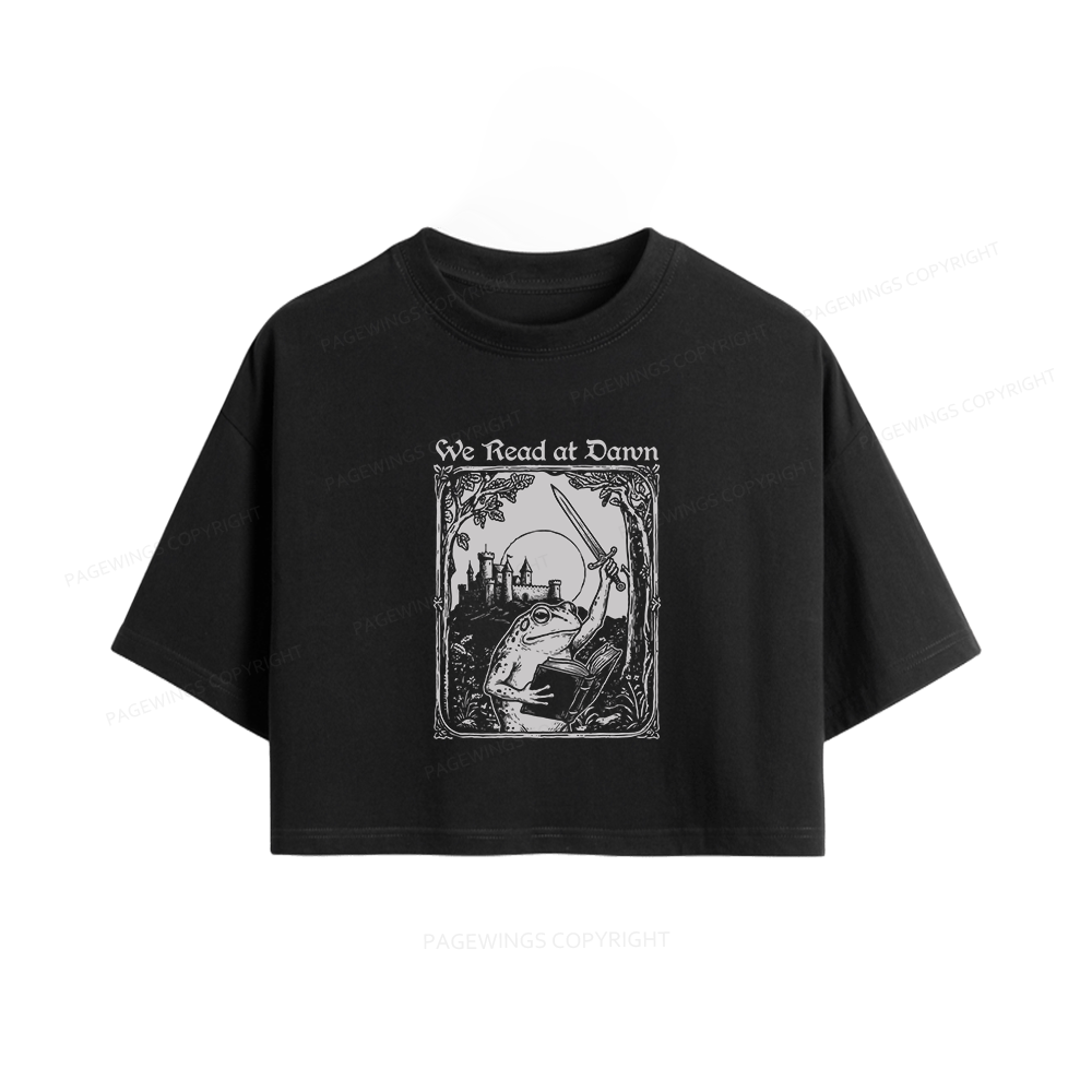 Pagewings We Read at Dawn Book Women Crop Tops