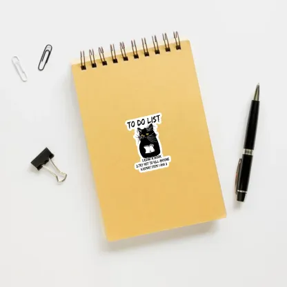 Pagewings Black Cat To Do List Sticker