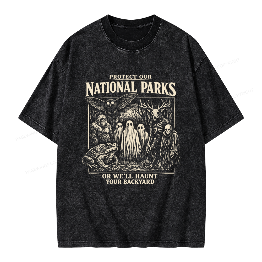 Pagewings Protect Our National Parks Unisex Washed T-shirt