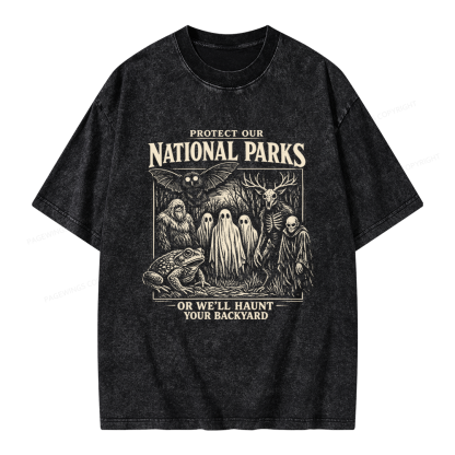 Pagewings Protect Our National Parks Unisex Washed T-shirt