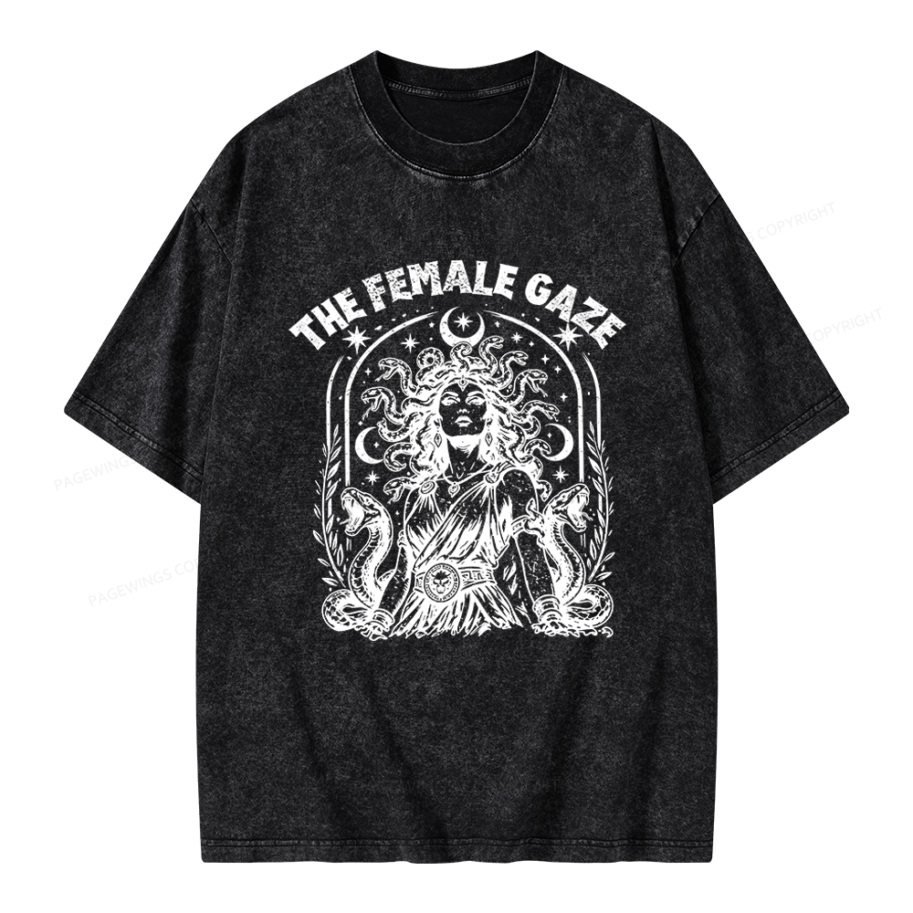 Pagewings Vintage Medusa Feminist Unisex Washed T-shirt