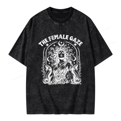 Pagewings Vintage Medusa Feminist Unisex Washed T-shirt