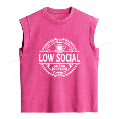 Pagewing Anti Social Book Club Women's Washed Tank Top