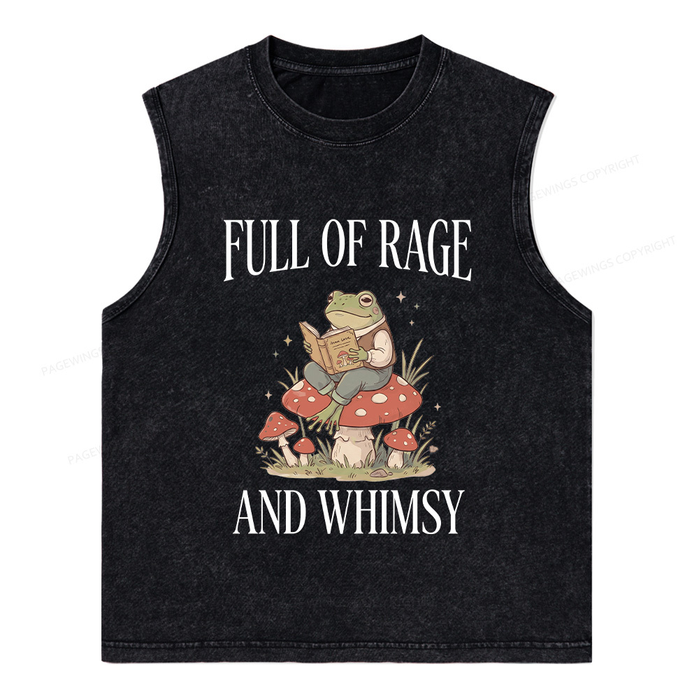 Pagewings Full of Rage and Whimsy Unisex Washed Tank Top