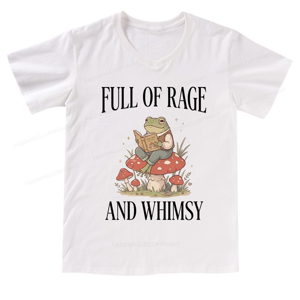 Pagewings Full of Rage and Whimsy V-neck T-shirt