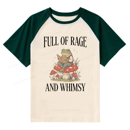 Pagewings Full of Rage and Whimsy Raglan T-shirt