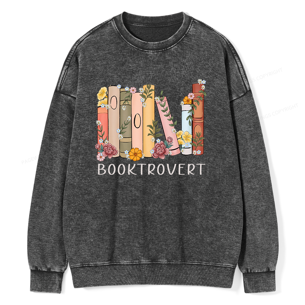Pagewing Booktrovert Unisex Washed Sweatshirt
