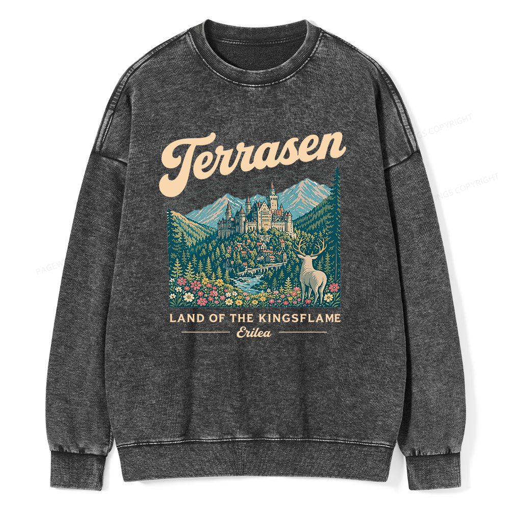 Pagewings Fantasy Book Lover Unisex Washed Sweatshirt