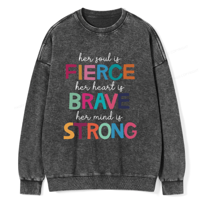 Pagewings Her Soul Is Fierce Unisex Washed Sweatshirt