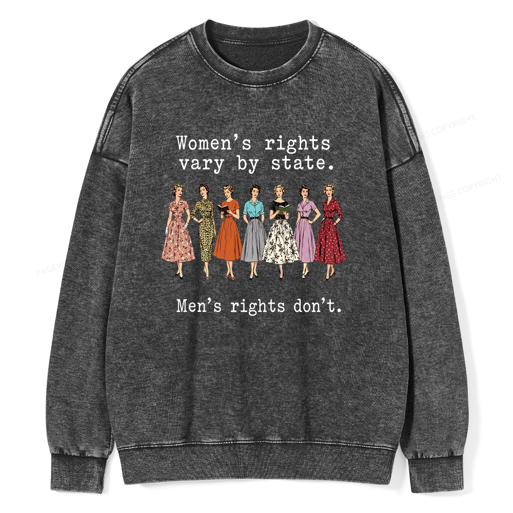 Pagewings Women's Rights Vary By State Unisex Washed Sweatshirt