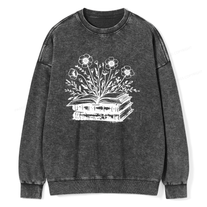 Pagewings Vintage Book Unisex Washed Sweatshirt