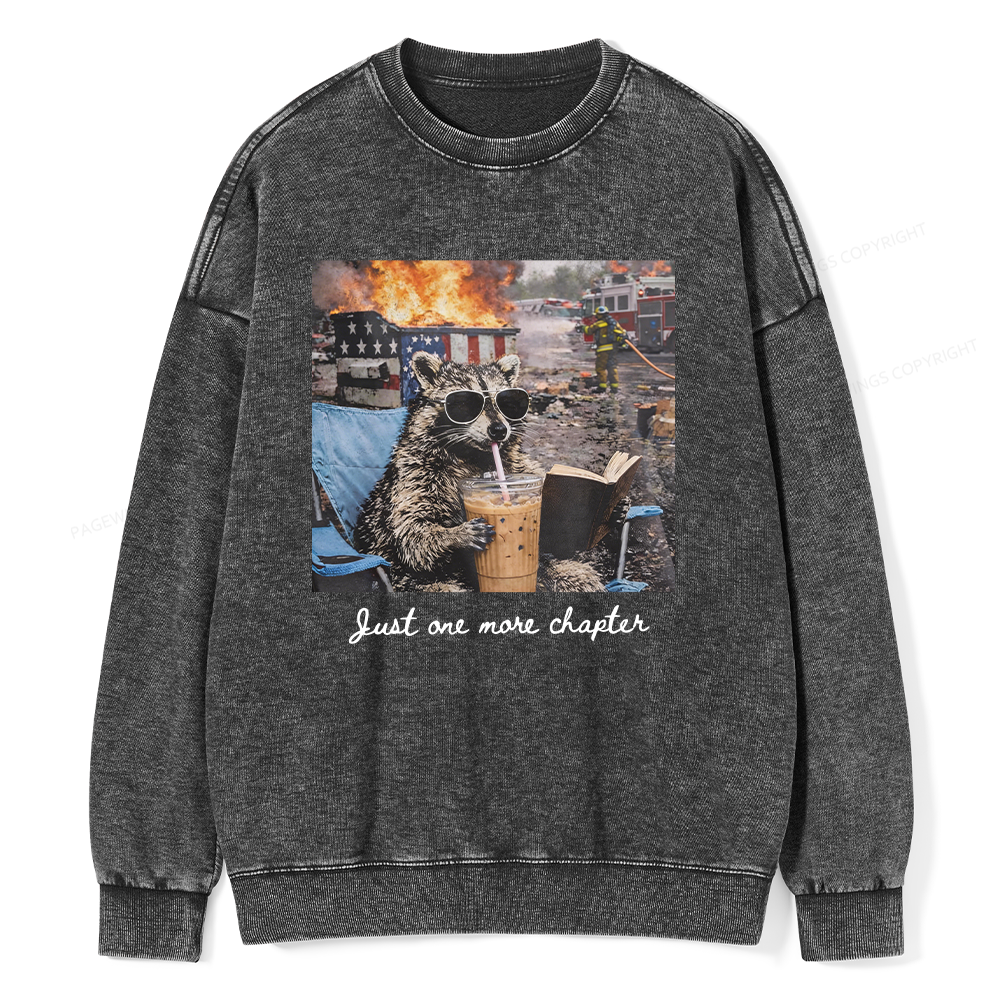 Pagewings Just One More Chapter Unisex Washed Sweatshirt