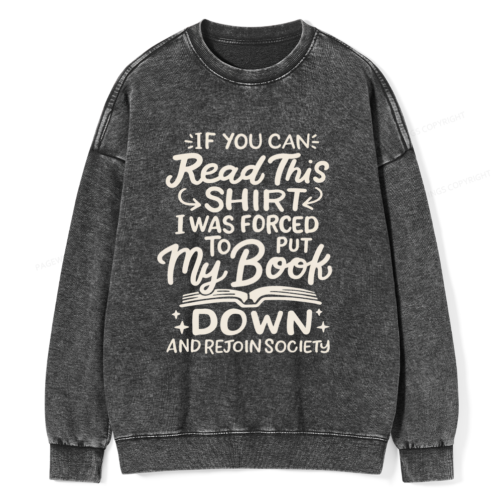 Pagewings Funny Book Lover Unisex Washed Sweatshirt