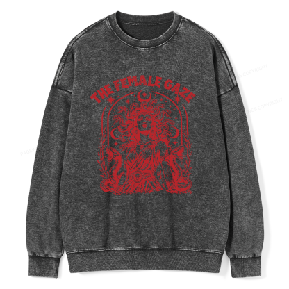 Pagewings Vintage Medusa Feminist Unisex Washed Sweatshirt