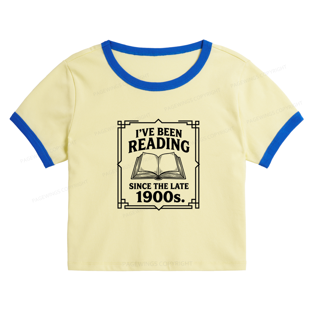 Pagewings I’ve Been Reading Since The Late 1900s Baby Tee Cropped Ringer T-Shirt
