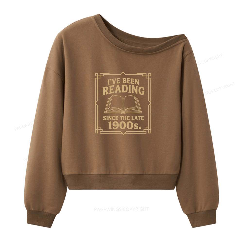 Pagewings I’ve Been Reading Since The Late 1900s Women Off Shoulder Sweatshirt