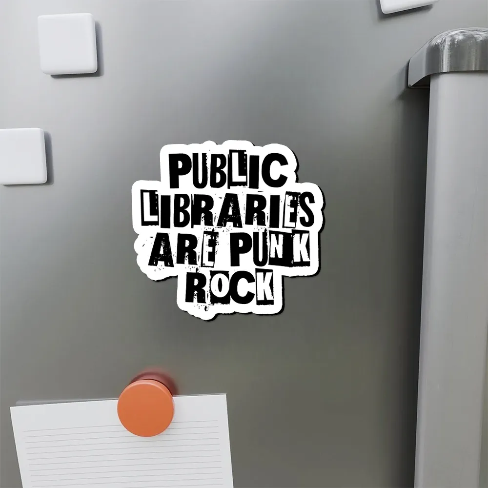 Pagewings Public Libraries Are Punk Rock Fridge Magnet