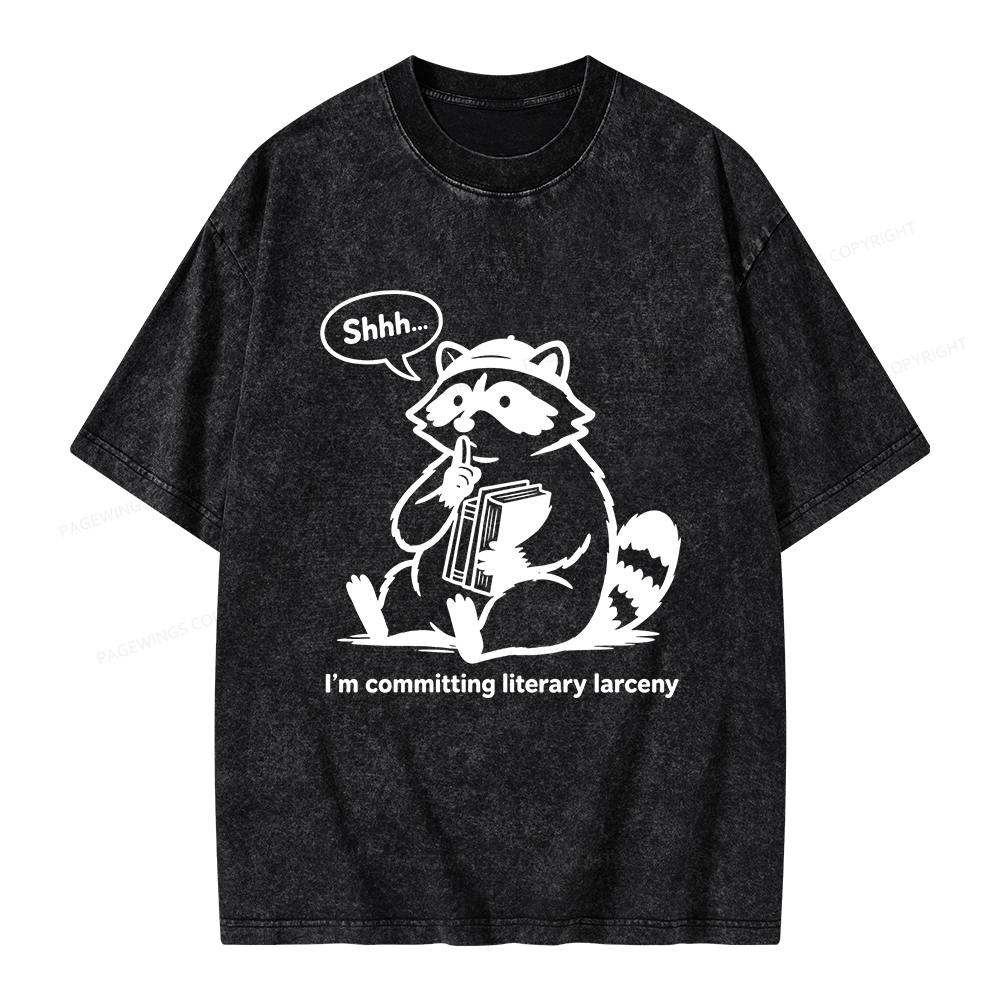 Pagewings I’m Committing Literary Larcen Unisex Washed T-shirt