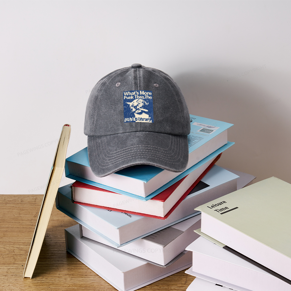 Pagewings What's More Punk Than The Public Library Washed Cap