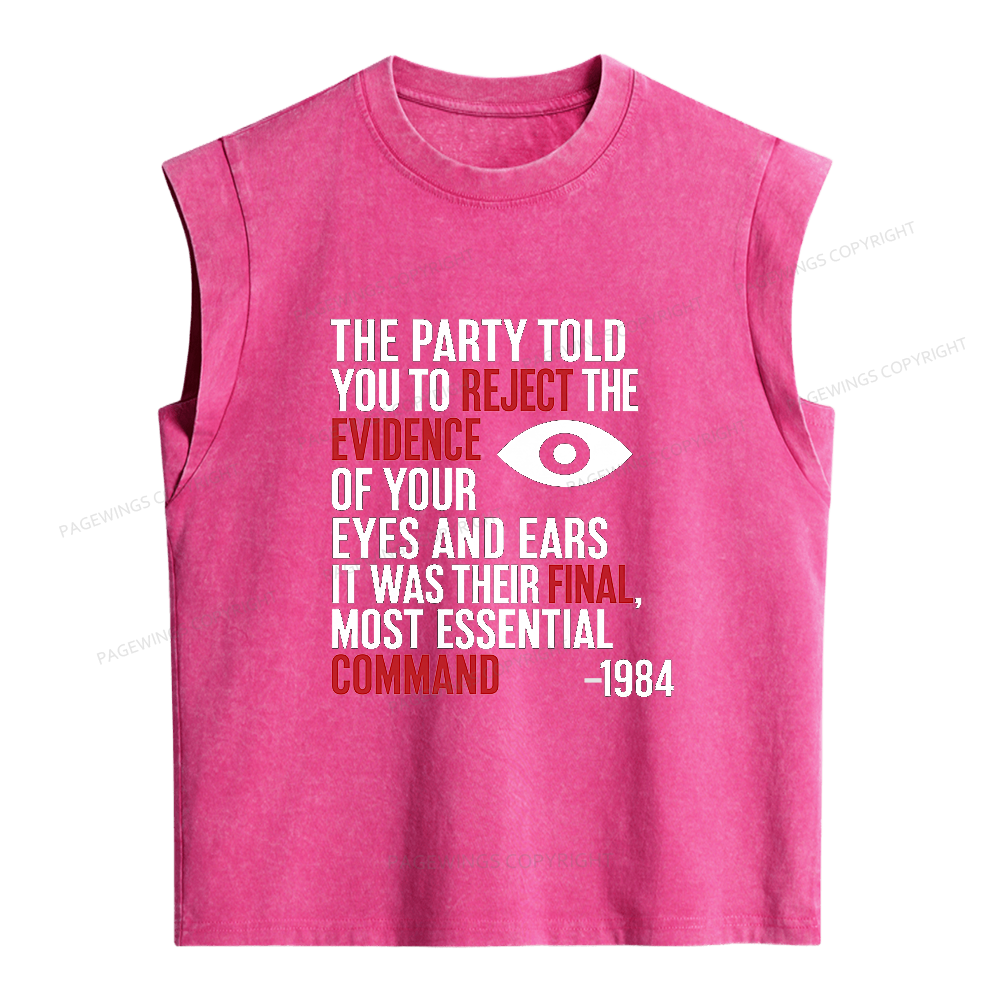 Pagewings Dystopia Quote Women's Washed Tank Top