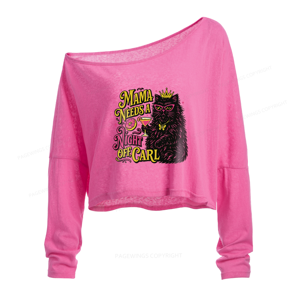 Pagewings Sci Fi Fan Slouchy Long Sleeve Off Shoulder T-shirt