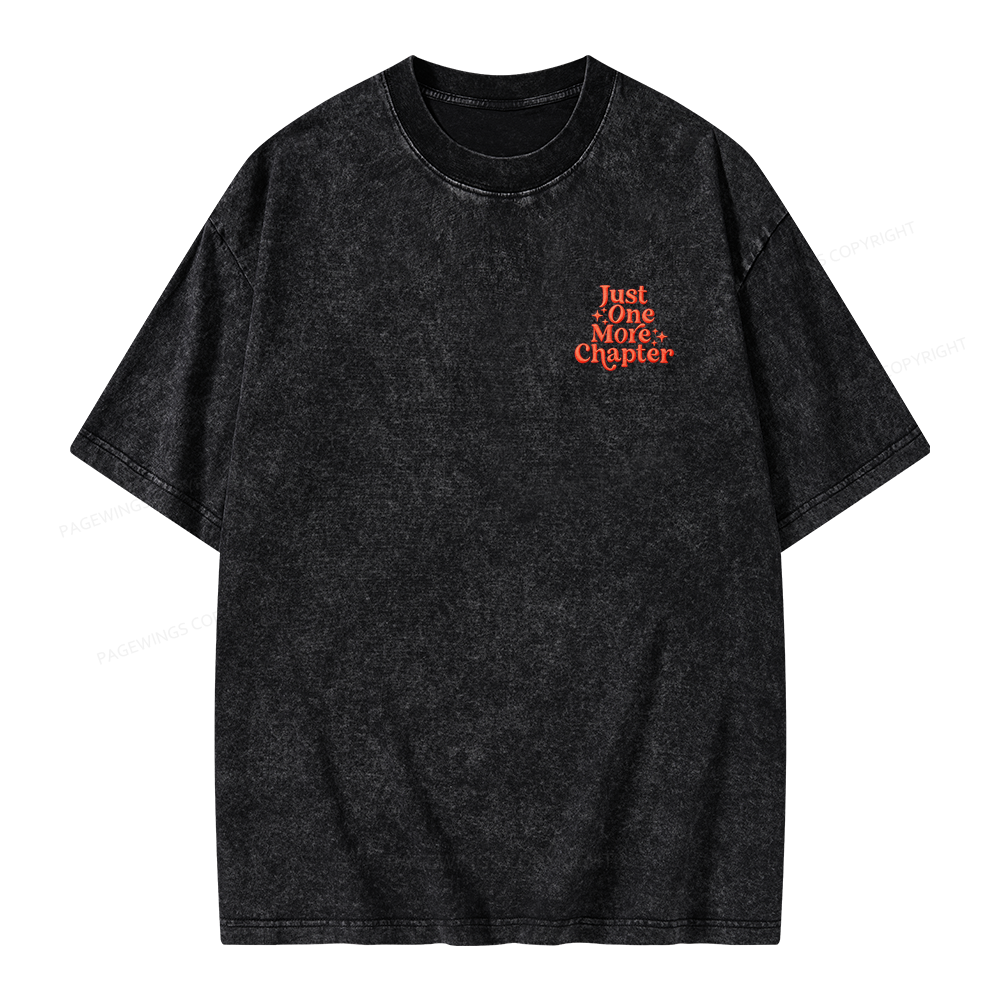 Pagewings Embroidered Just One More Chapter Unisex Washed T-shirt