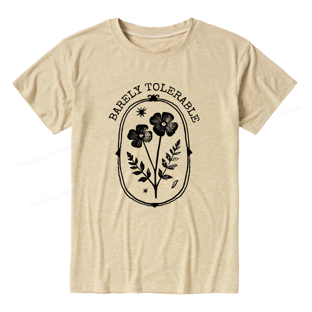 Pagewings Barely Tolerable Unisex Heather T-Shirt