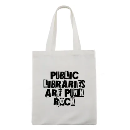 Pagewings Public Libraries Are Punk Rock Tote Bag