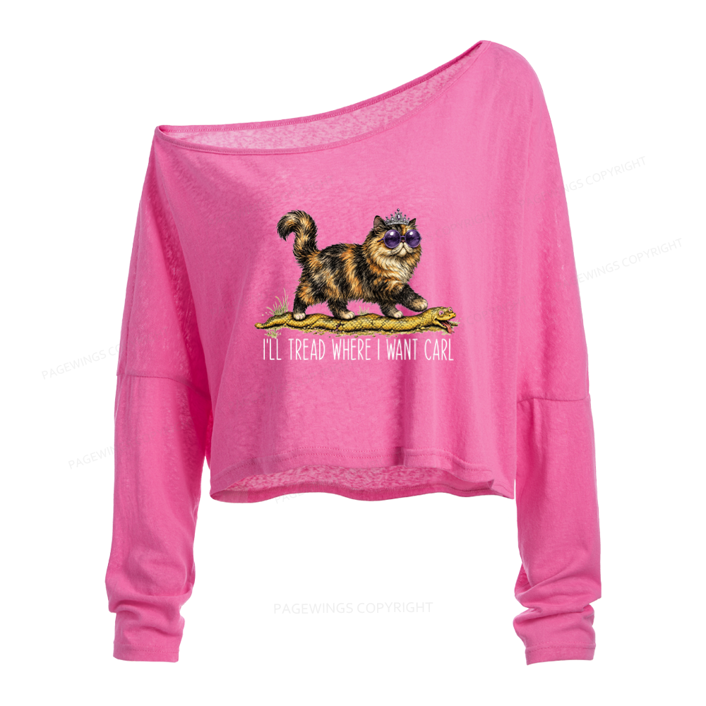 Pagewings Sci Fi Fan Slouchy Long Sleeve Off Shoulder T-shirt
