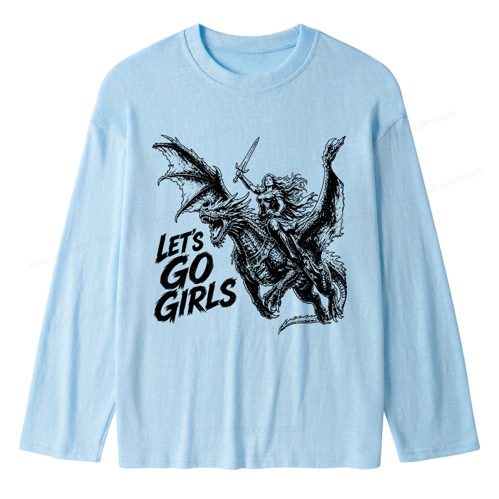 Pagewings Woman Dragon Rider Unisex Lightweight Long Sleeve T-Shirt
