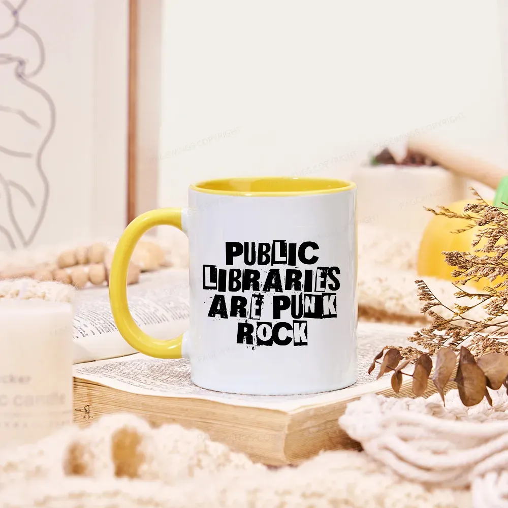 Pagewings Public Libraries Are Punk Rock Mug