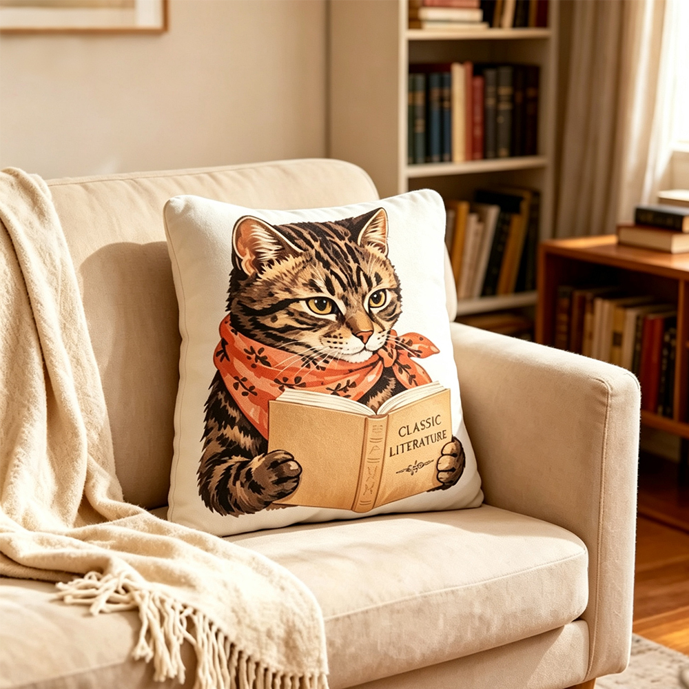 Pagewings Fashion Book Lover Shaped Throw Pillow