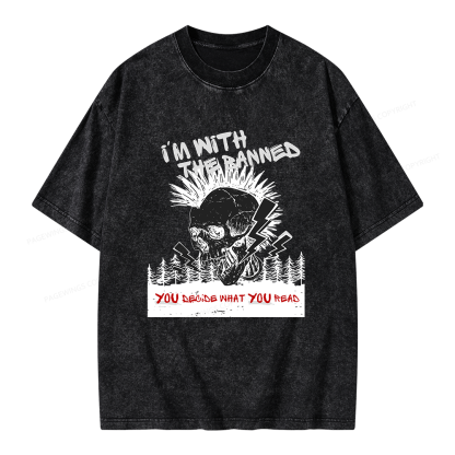 Pagewings I'm with the Banned Unisex Washed T-shirt