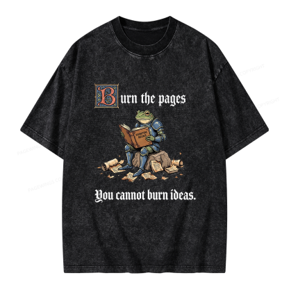 Pagewings You Cannot Burn Ideas Unisex Washed T-shirt
