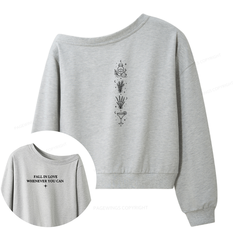 Pagewings Retro Halloween Women Off Shoulder Sweatshirt
