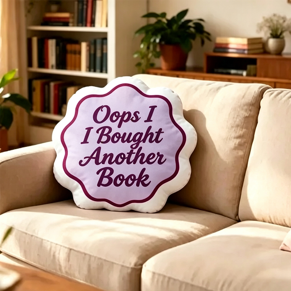 Pagewings Oops I Bought Another Book Shaped Throw Pillow