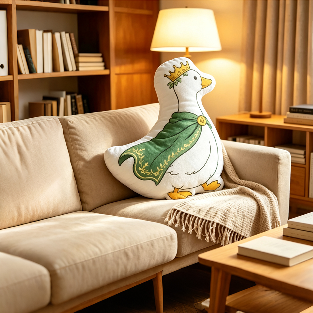 Pagewings Silly Goose Shaped Throw Pillow