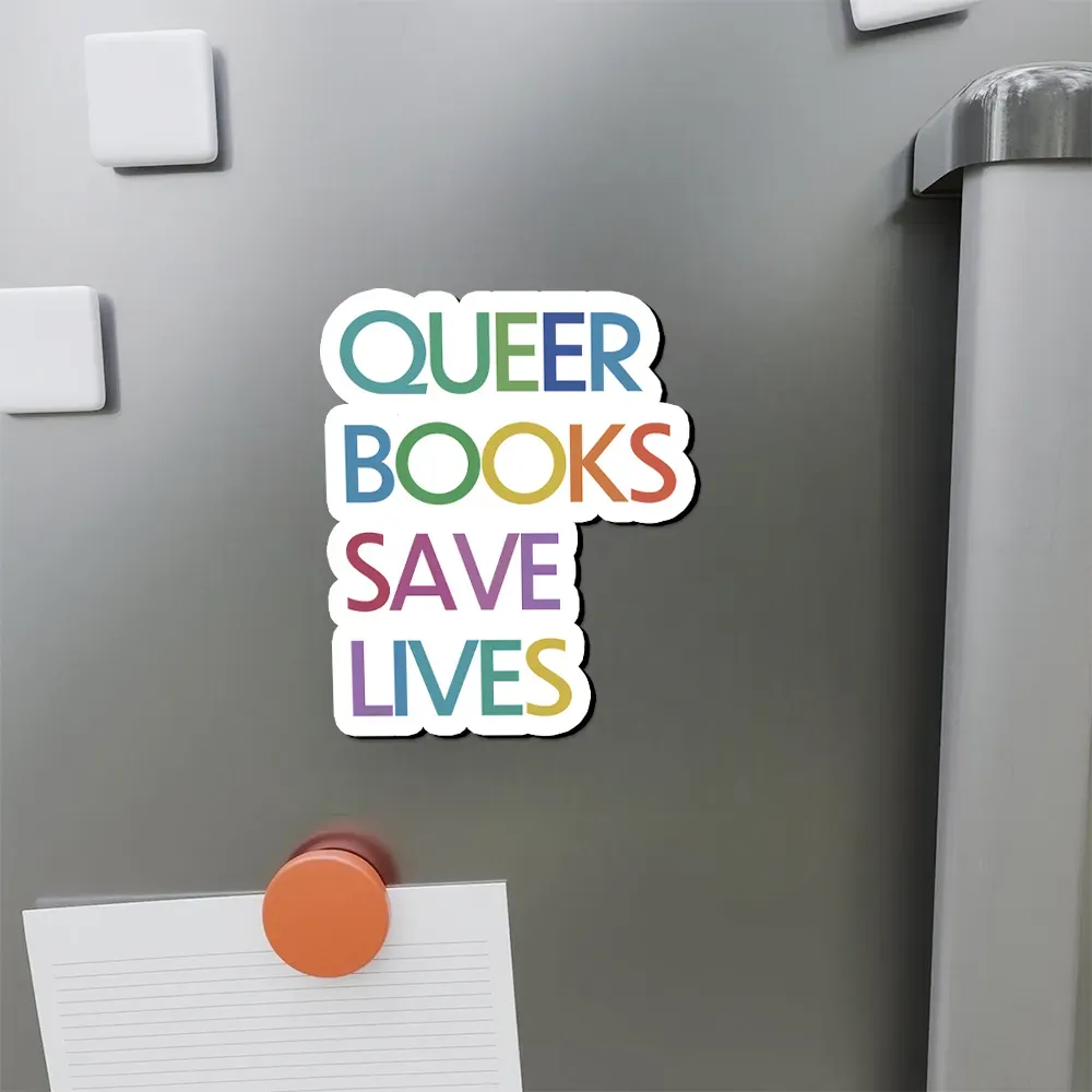 Pagewings Queer Books Save Lives Fridge Magnet