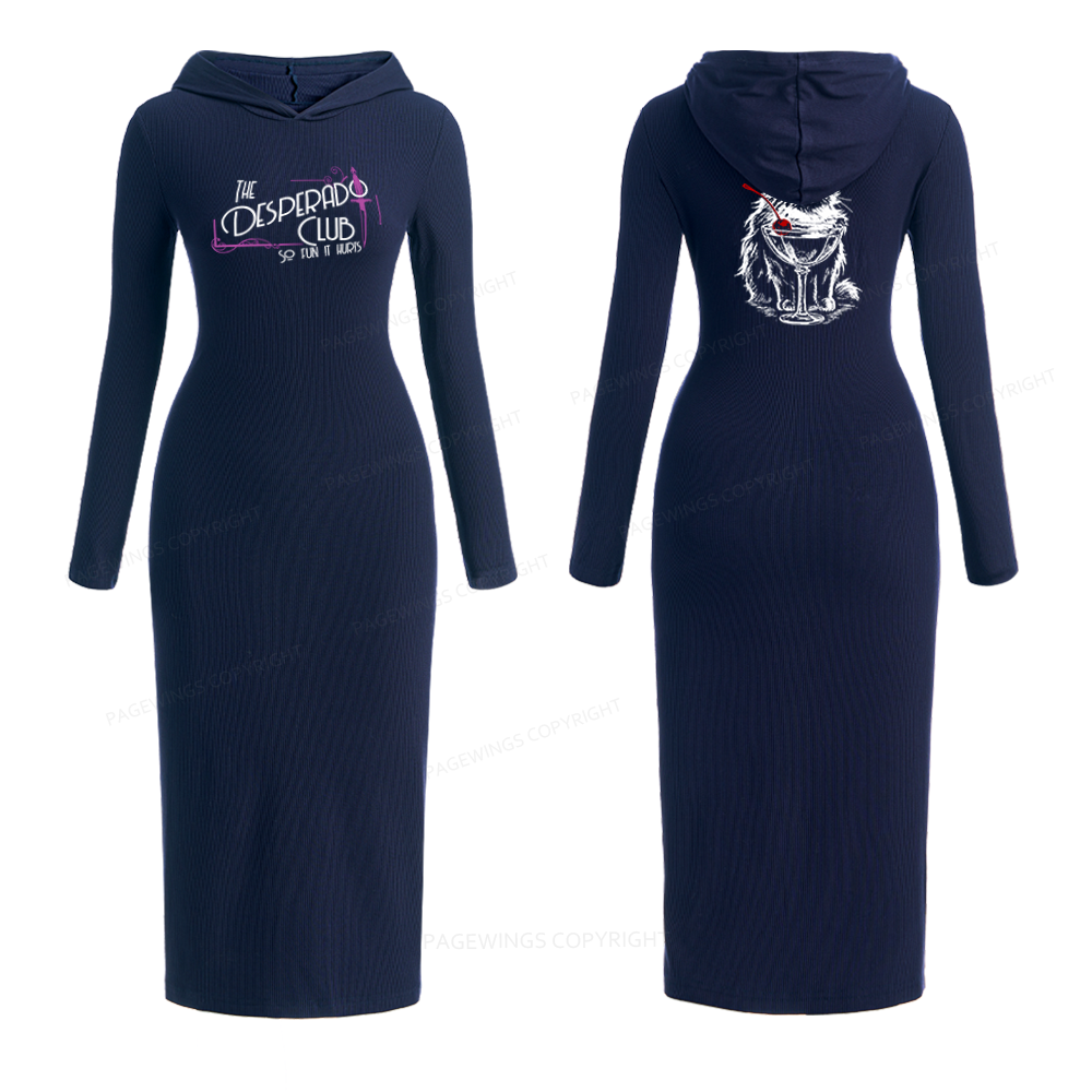 15506Pagewings Desperado Club Hooded Knit Dress