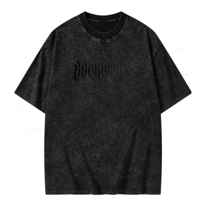 Pagewings Embroidered Bookworm Unisex Washed T-shirt
